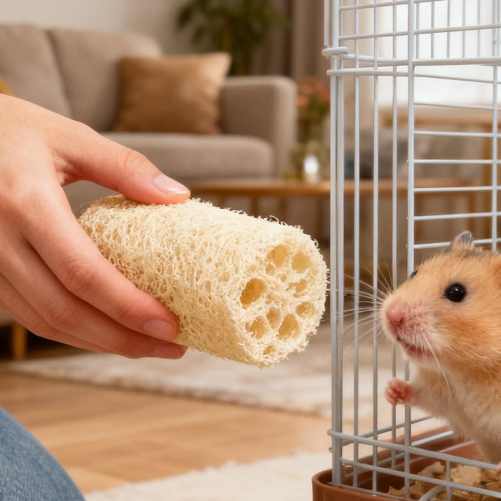 

Rabbits Chew Toys Natural Loofah Support Nutrition Play Treats 4 Pieces Hamster Chew Toys For Pet Small Animal Chinchillas China Mainland