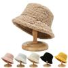 Winter Casual Lamb Wool Soft Fisherman Cap Bucket Hat Sun Cap Panama Hat