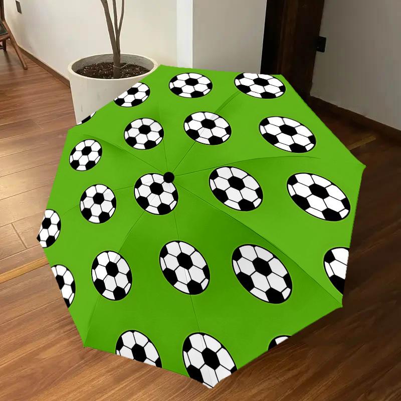 1PC Soccer Ball footballAutomatic Open/Close Umbrella with Windproof, 8-Rib Sturdy Canopy, Durable Ribs, Fashionable Design, Outdoor Accessory, Fun Pr