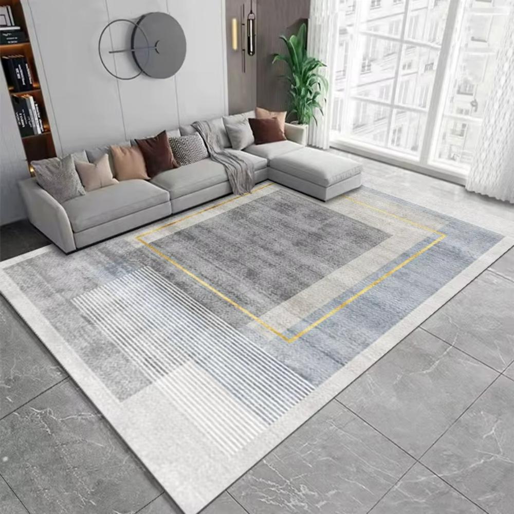Luxury Geometric Printed Carpet for Living Room Decor Sofa Coffee Table Rugs Bedroom Lounge Kitchen Nonslip Floor Mat Doormat