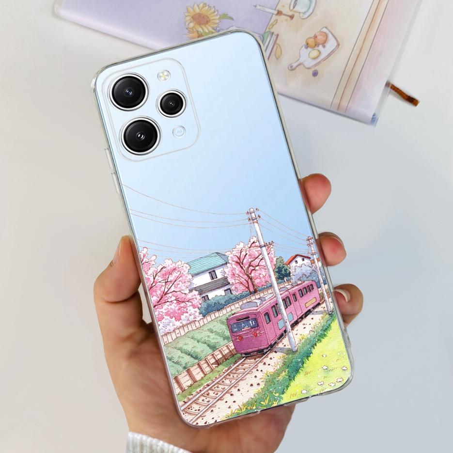 For Xiaomi Redmi 12 Case 2023 New Fashion Painted Cover Clear Silicone Phone Case For Xiaomi Redmi 12 Redmi12 Soft Fundas Bumper