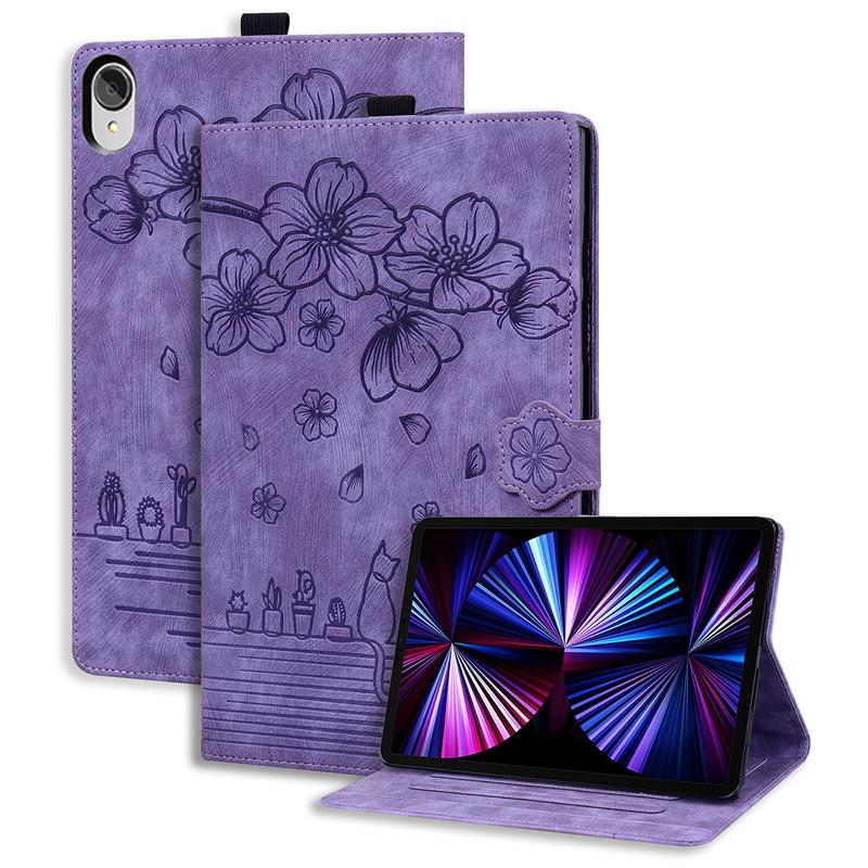 Tablet Case Funda For Lenovo Tab P11 Plus Case 11" Emboss 3D Flower Cat Wallet Tablet Shell For Lenovo Tab P11 Case Tb J606f J606l J616f