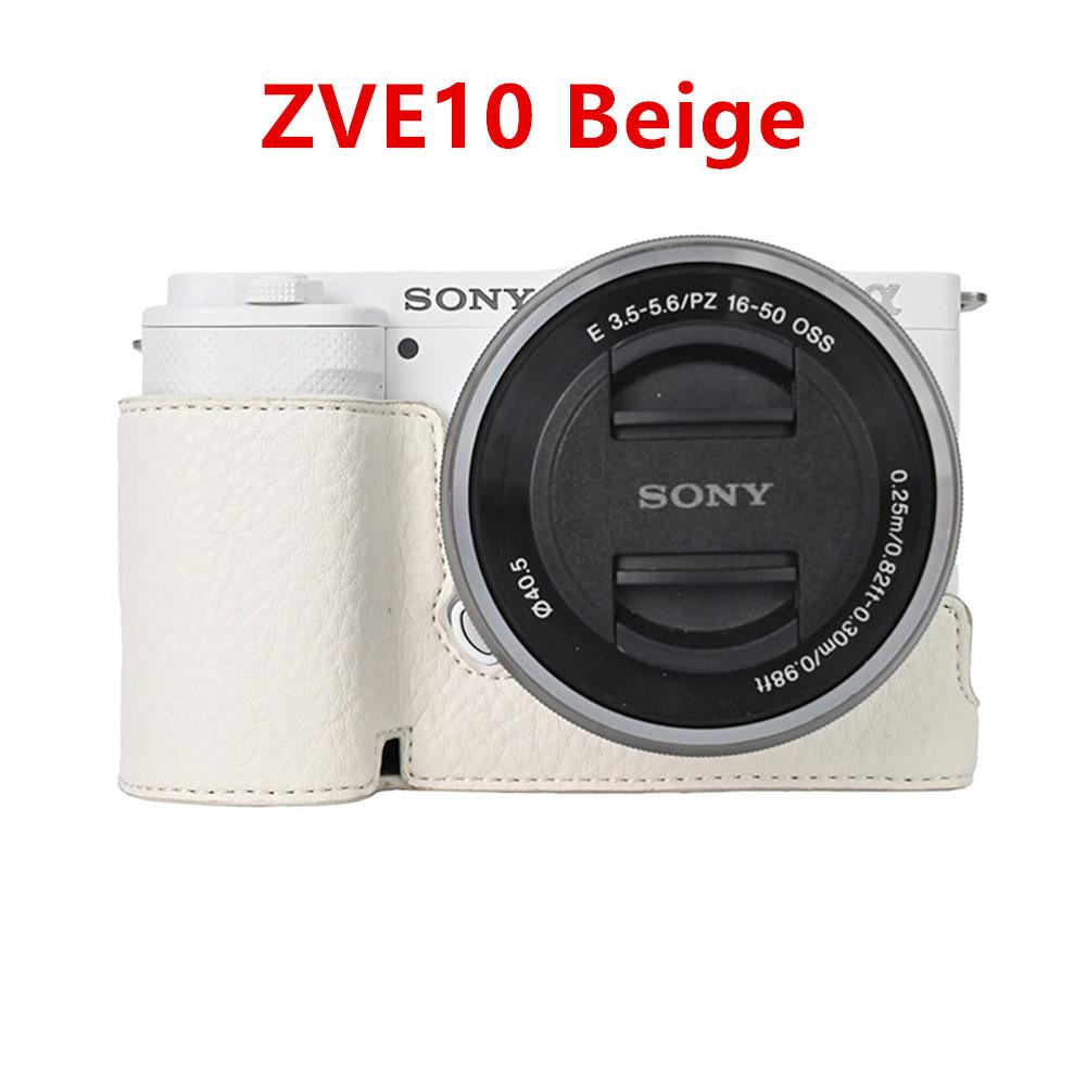 Camera Half Case for Sony A6700 A6400 A6300 A6100 A6000 ZVE10 ZVE10II ZVE10M2 A7R5 A7CII A7C2 Bottom Opening Cover PU Leather