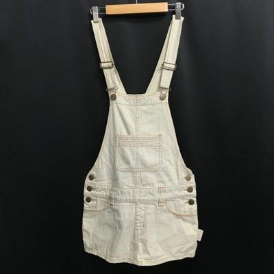 X-girl Overall Skirt Size 1 Blue White Stripe pattern(USED)