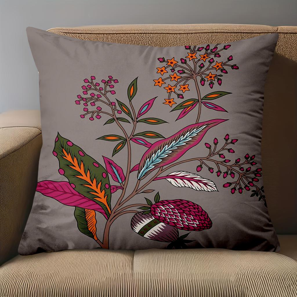 1 Pieces -2D Flat Printing Floral Patterned Cushion Pillow Decor Polyester Pillowcase Sofa Decorative Cushion Cover