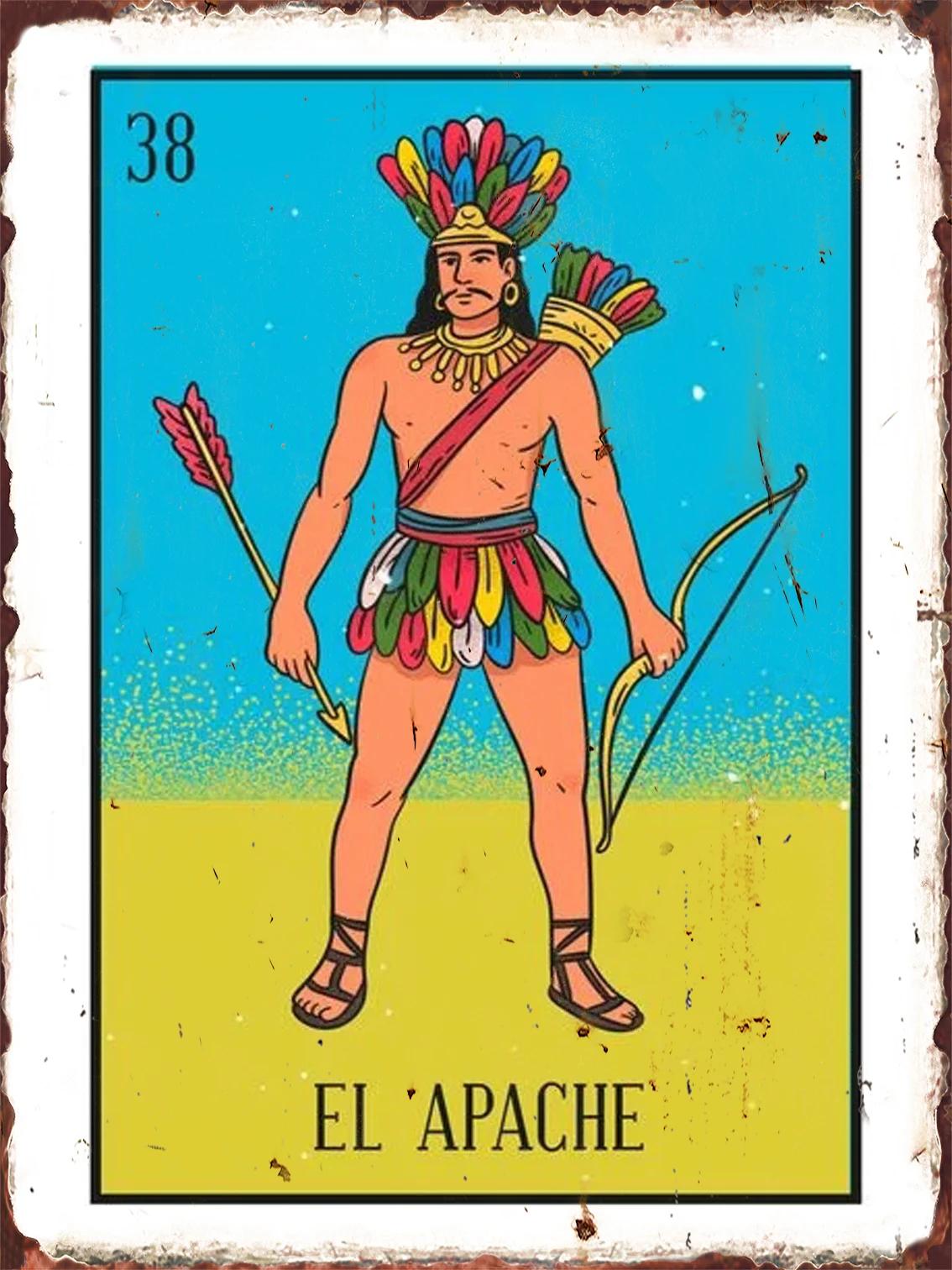 Мексиканская лотерея EL GALLO MEXICAN LOTTERY Постер Металлическая табличка Домашний декор Эстетика Настенная декоративная табличка Украшение Картины 20x30cm（7.8x11.8inch）