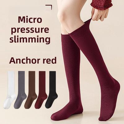 Autumn and Winter Calf Socks for Women, Warm and Slimming. Pure Cotton Spring and Autumn Long Thigh-high Socks