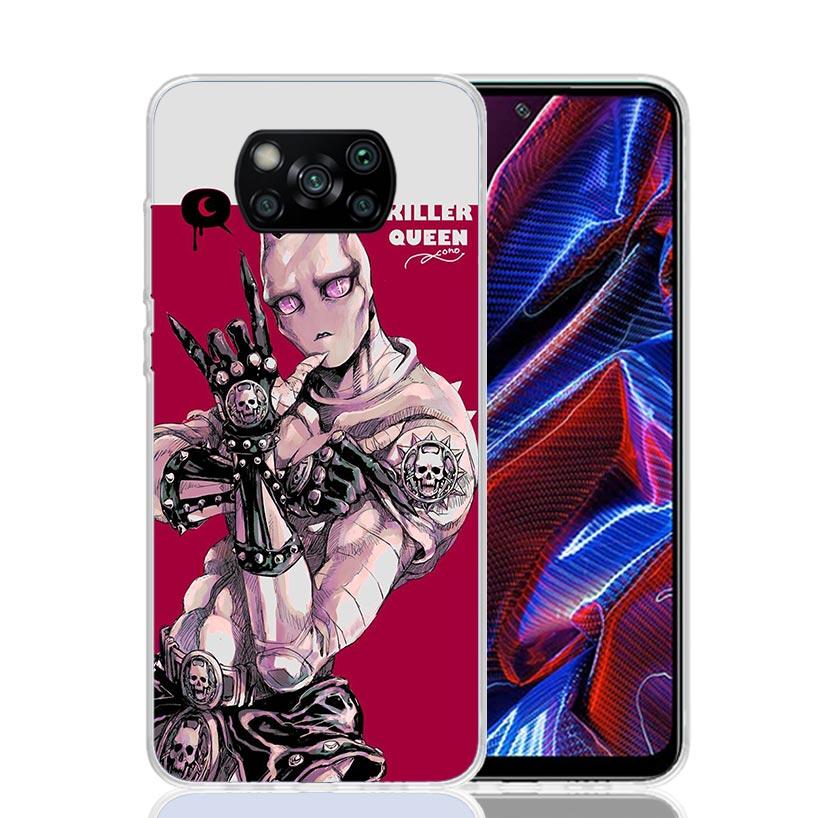 Anime JoJo Killer Queen Phone Case For Xiaomi Poco X7 X6 X5 Pro F7 Ultra Redmi 15C 15 13 13C 12 12C 10 10A 10C 9 9A 9C 9T Cover
