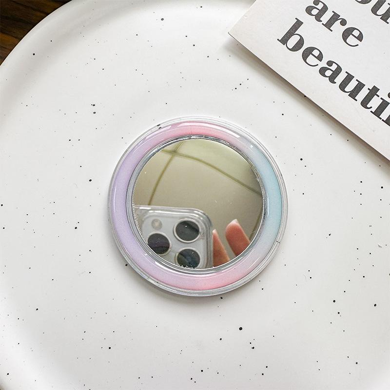 Magsafe Solid Color Magnetic Suction Transparent Mobile Phone Airbag Bracket Base Diy Mirror Portable Makeup Mirror Simple Refrigerator Sticker