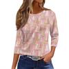 Women's T Shirt Christmas Print 3/4 Sleeve Daily Weekend Fashion Basic Round Neck Regular Top