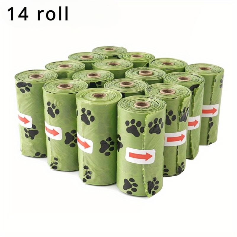 

14-рулонные сверхтолстые герметичные мешки для собачьих какашек, прочные полиэтиленовые мешки для мусора для домашних животных 14 roll зелёный