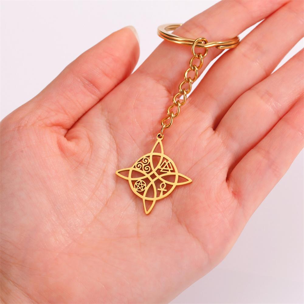 My Shape Celtics Knot Pendant Necklaces Stainless Steel Chain Ankh Cross Pentagram Valknut Pattern Chain Necklace Jewelry Gifts