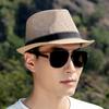 New Hat Women's Versatile Casual Straw Hat Men's Spring and Summer Seaside Vacation Fashion Casual Jazz Hat Curled Top Hat