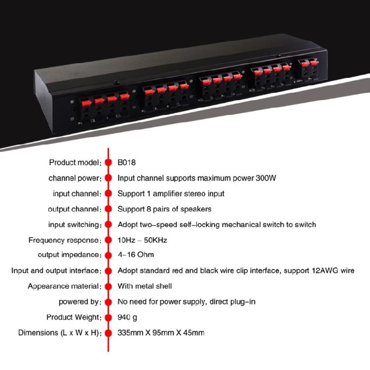 Distribution Splitters 1 Input 8 Output Power Amplifiers & Speaker Switcher 300w