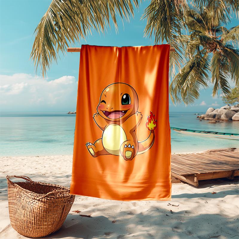 proof beach towel with Pokémon pattern - soft,absorbent,quick-drying,machine washable - perfect for swimming,camping,bathing