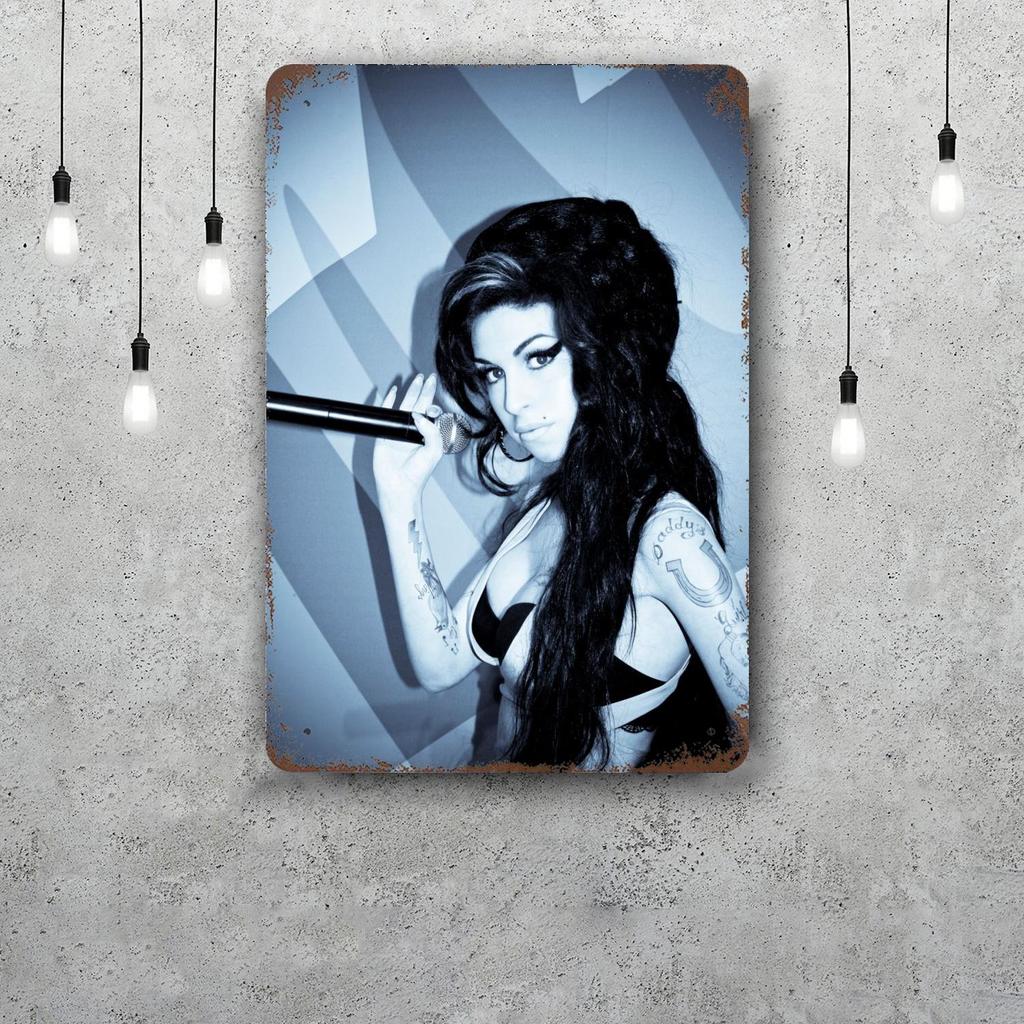 Amy whinehouse Klassiek Poster Roestig Metalen Plaat Retro Decoratief Bord Bar Man Cave Garage Club Metalen Bord Wanddecoratie