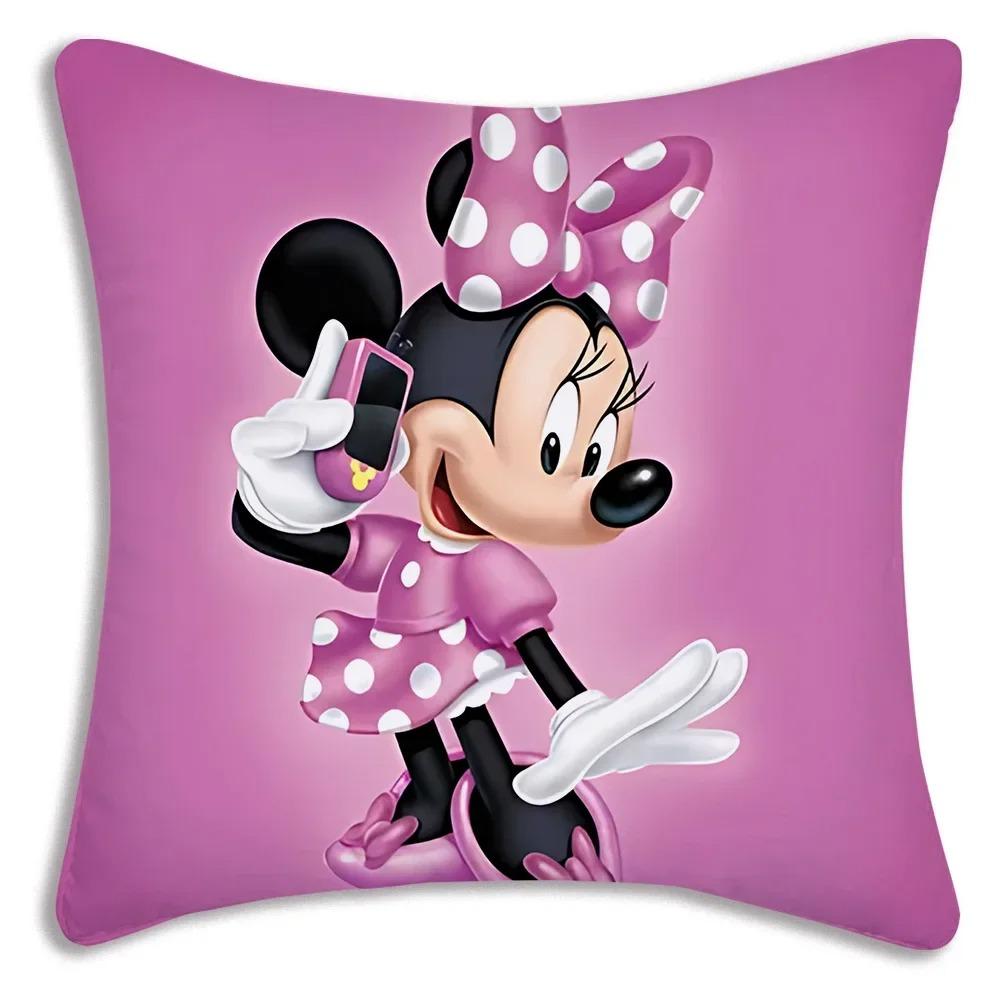 Federa Cuscino Cartone Animato Minnie Mouse Carina Federa Cuscino Stampata per Divano Casa