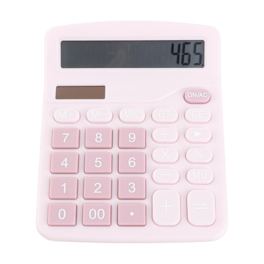 12 Digit Calculator Solar Powered Multifunctional Portable Desk Electronic Calculator for Students