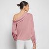 Women's Spring Fashion New Off The Shoulder Asymmetrical Long Sleeved Top