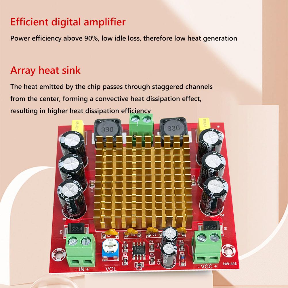 XH-M544 Digital Power Supply Audio Amplifier 150W High-power TPA3116DA Power Amplifier Board DC 12-26V Radiator for Home Theater