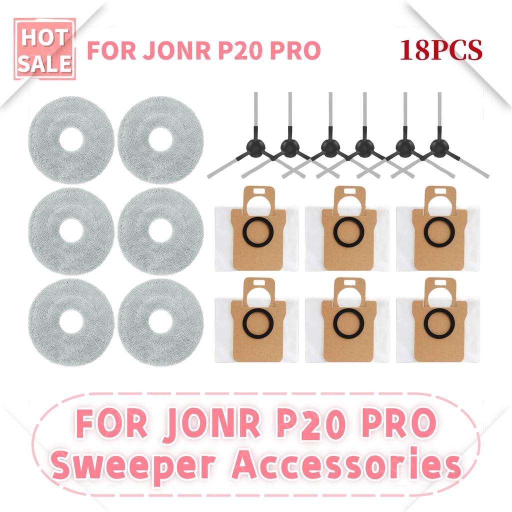 For JONR P20 PRO Robot Vacuum Cleaner Accessories Main Side Brush Hepa Filter Mop Cloth Replacement