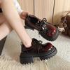 Women's Loafers Platform Sole Lace-up Sponge Cake Base Small Leather Shoes Dress Leisure Retro British Style Zapatillas De Mujer