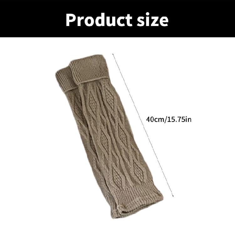 Korean Turn Cuff Leg Warmers for Women Cable Knit Stretchy Footless Socks Students Solid Color Boot Covers Streetwear