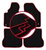 Velour Floor Mats with Red Edge For: Volkswagen Caddy 2K 2FL Minivan (2013-)