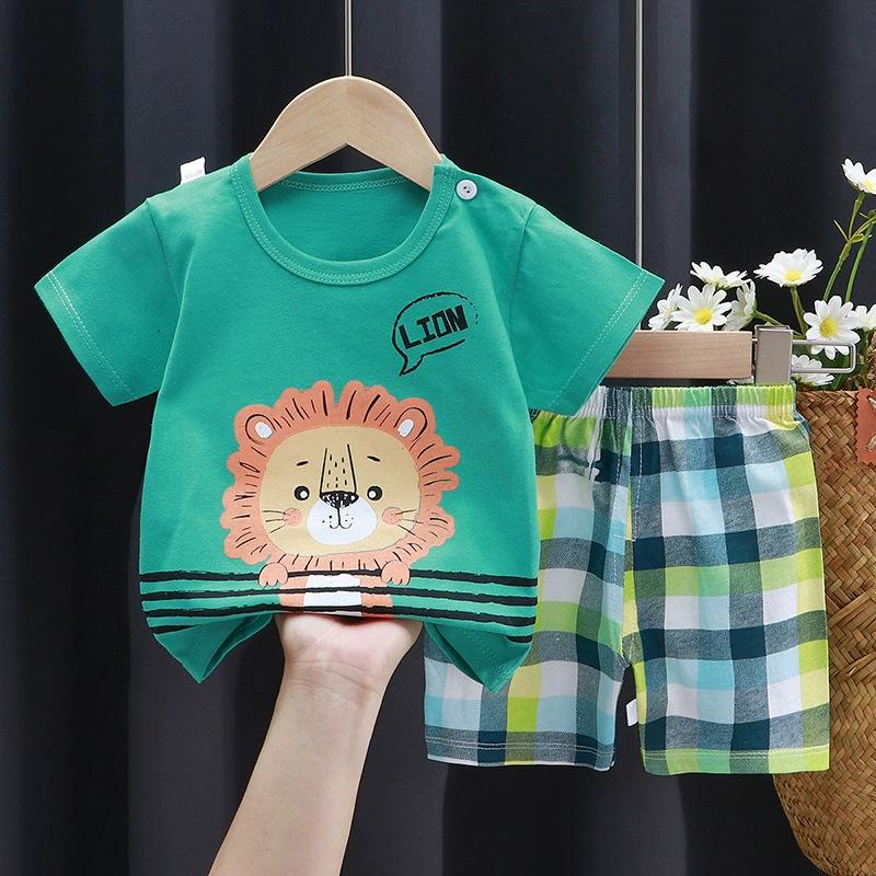 Children's Cotton T-shirt Set - Summer Boys' Casual Short-sleeved Shorts 2-piece Set