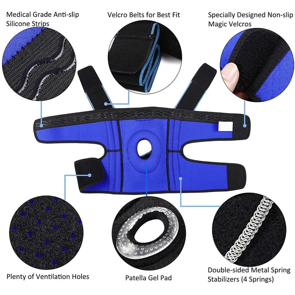 Knee Brace with Side Stabilizers for Meniscus Tear Knee Pain ACL MCL Injury Recovery Adjustable Knee Support for Men and Women