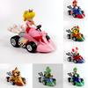 Geschenke Super Mario Kart Prinzessin Peach Pull-Back-Figur Auto PVC-Spielzeugsammlung mit zerlegbaren Gliedmaßen