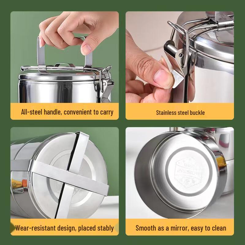 Shengjia 304 Stainless Steel Multi-layer Lunch Box with Handle