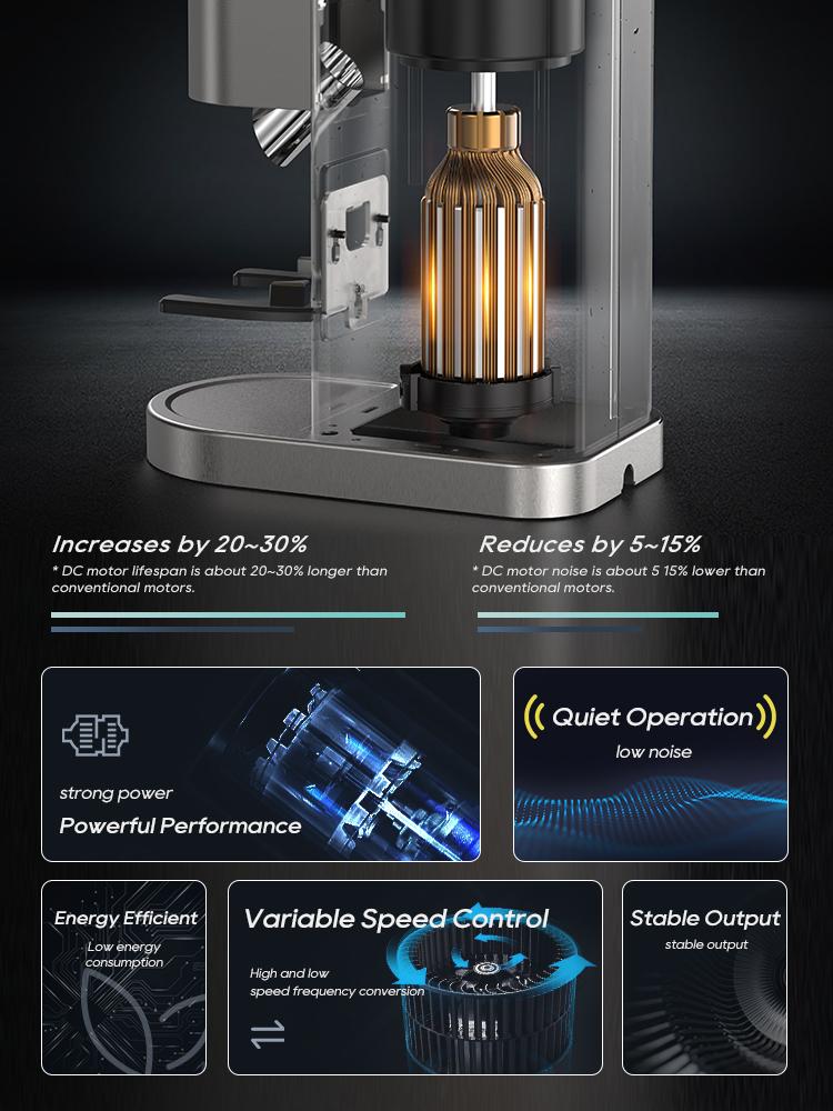 HiBREW G7 Electric Coffee Grinder, 48 Grind Settings, Anti-Static Technology, Stainless Steel Conical Burr, Compatible with 51/54/58mm Portafilters