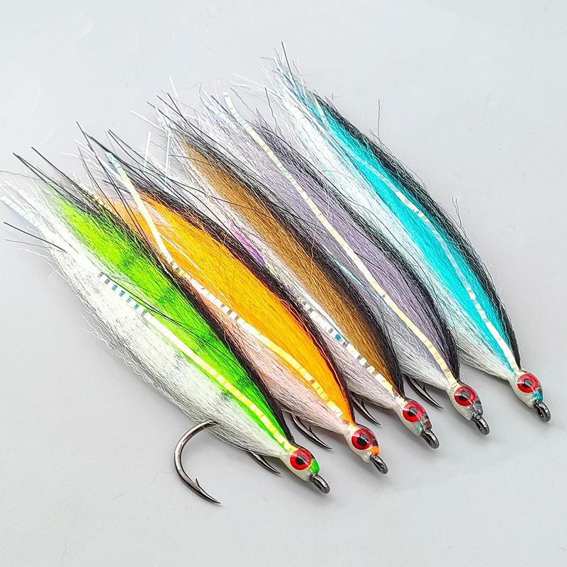 Baitfish Streamers 6/0# Hook Fly Fishing Flies Large Sinking Streamer Artificial Baitfish Lure Saltwater Freshwater Salmon Fly