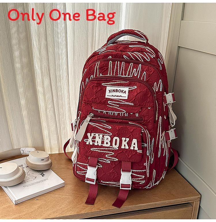 Mochila Estilo Niña Con Múltiples Compartimentos Y Material De Nailon Para El Aprendizaje Escolar
