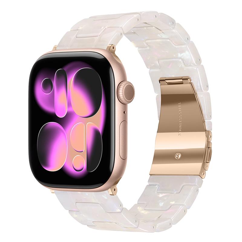Luxusní pryskyřičný řemínek pro Apple Watch Ultra 3 2 49mm 11 10 42mm 46mm Článkový náramek Iwatch Series 9 7 8 6 5 SE3 45mm 41mm 40mm 44mm