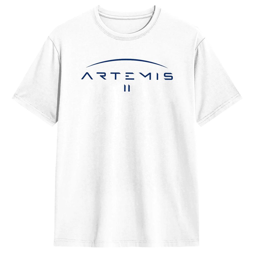 Artemis Ii Moon Mission T Shirts Mens Pure Cotton Casual Tshirts Round Collar Tee Shirt Short Sleeve Clothes Plus Size