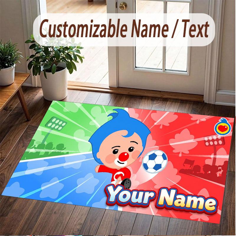 Custom Name Text Crystal Velvet Rug,El Payaso Plim Plim Soft Plush Decorative Non Slip Floor Carpet