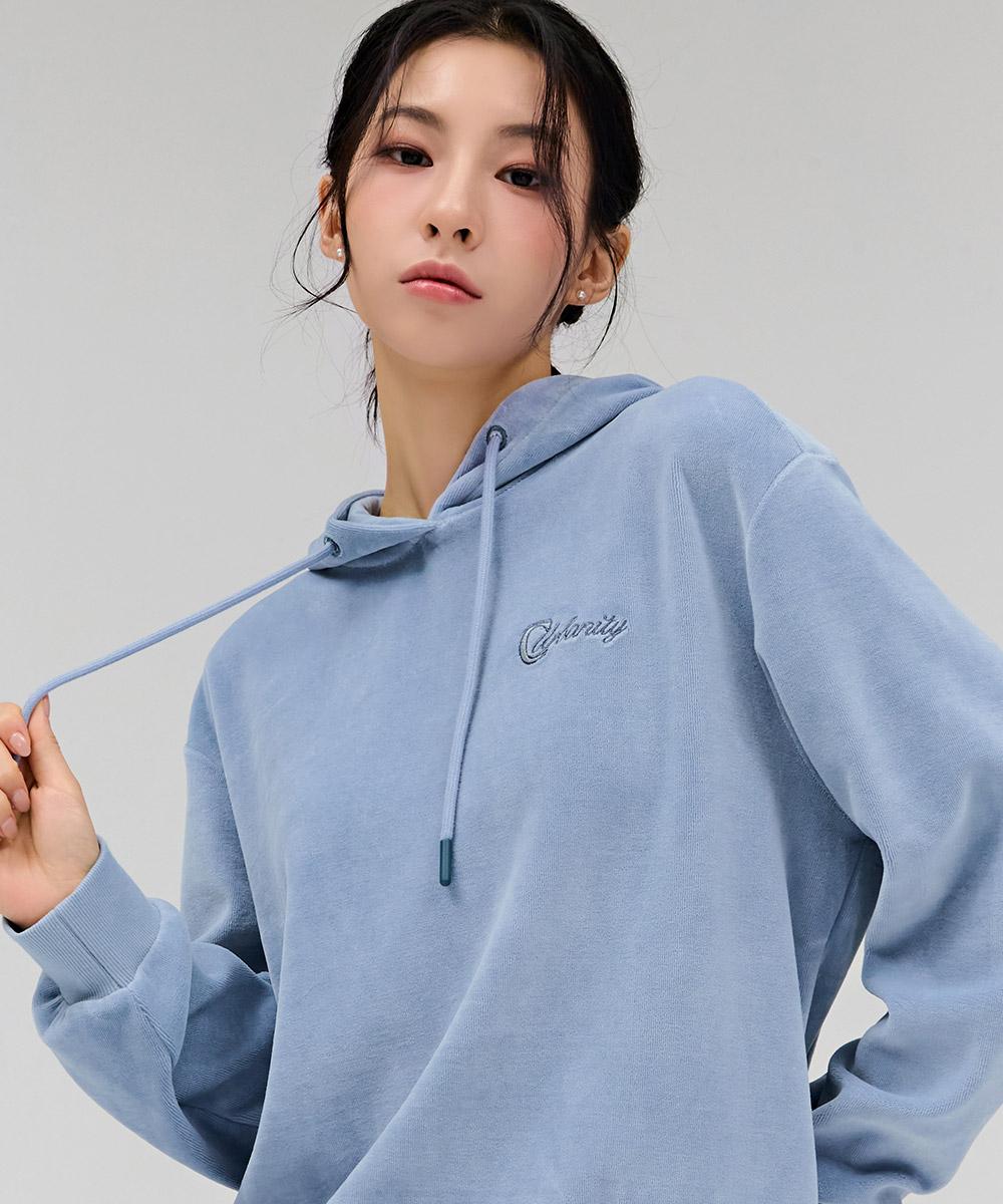 Chase Cult Women S Velour Hoodie - Sky Blue Sblue/85