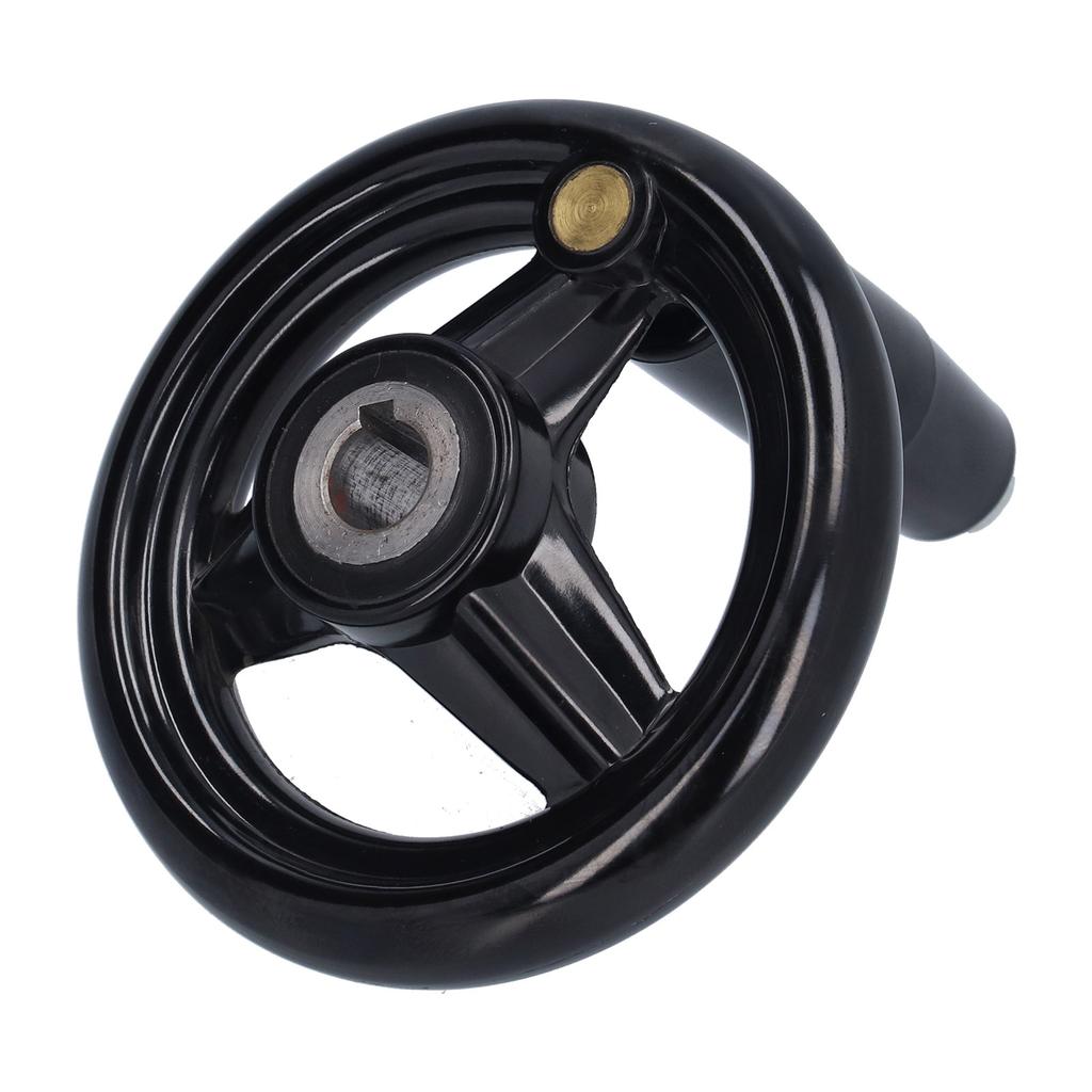 Volantino Rotondo 3 Raggi Antiscivolo Conveniente Risparmio di Sforzo Efficiente Robusto Durevole Ruota con Maniglia Girevole