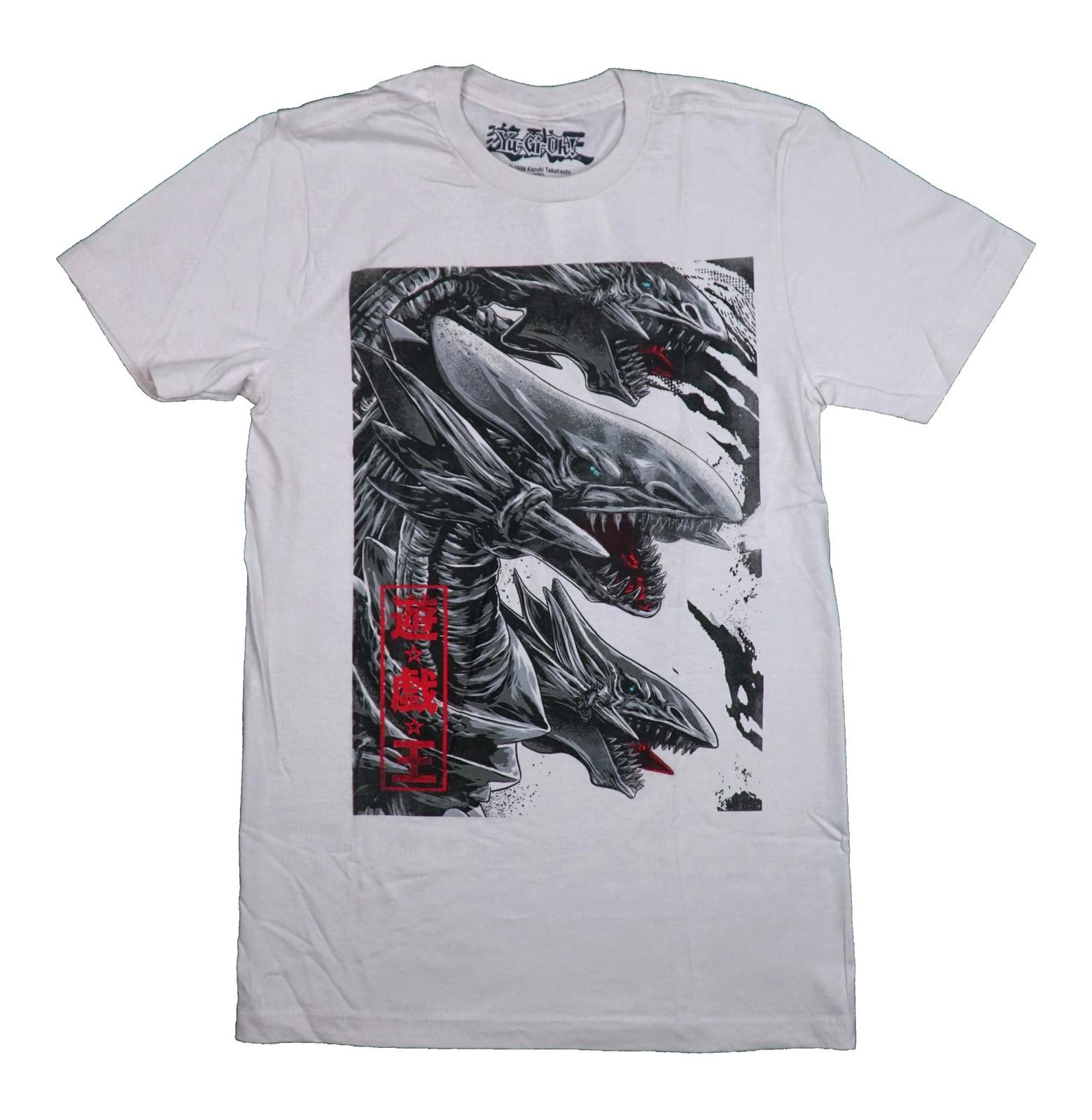 Yu-Gi-Oh! Mens T-Shirt - Attacking Blue Eyes Dragon Kanji Box XL
