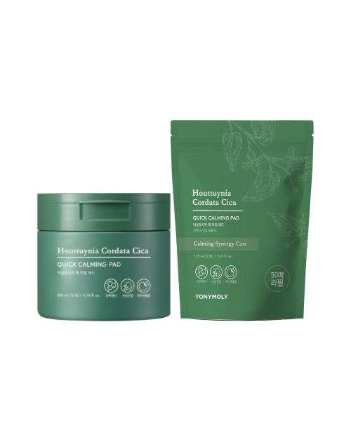Tonymoly Houttuynia Cordata Cica Quick Calming Pad Set (70 Pads + 50 Refill Pads)