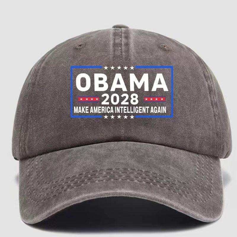 Obama 2028 Unisex s Baseball Cap, a design that makes America smart again, with adjustable size Adjustable