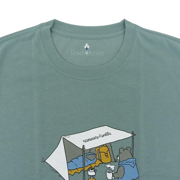 Montbell Wickron T-shirt Camp Bear Men's Women's Uv Protection Blue Green
