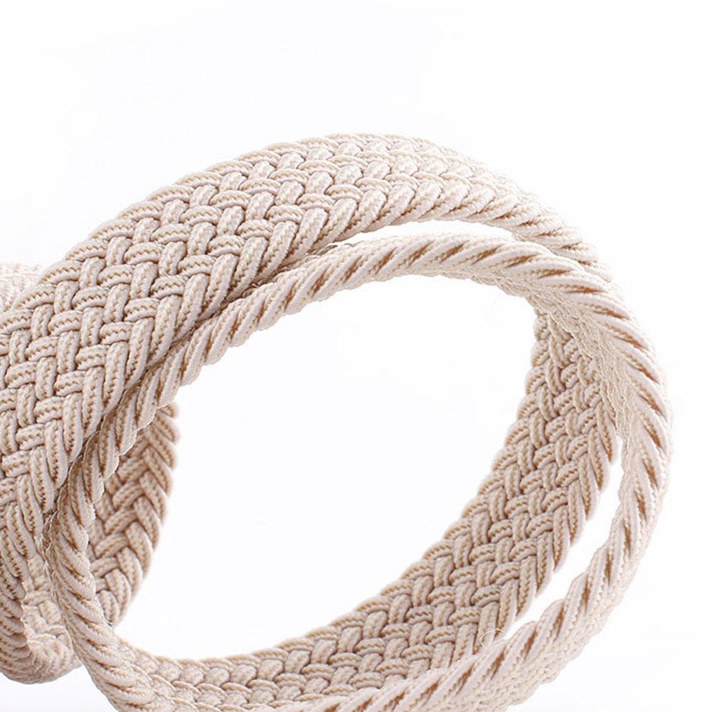 Men Women Casual Knitted Pin Buckle Belt Woven Canvas Elastic Expandable Braided Stretch Belts Plain Webbing Strap