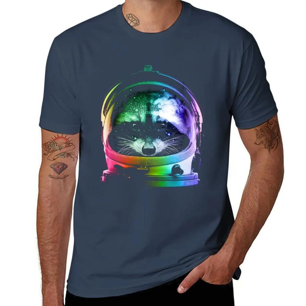 Astronaut Raccoon T-Shirt Short sleeve tee quick-drying blacks t shirts