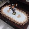 Stylish Coffee Table Cover Polyester Fabric Decorative Tablecloth Embroidery Flower Lace Doily For Dining Office Use