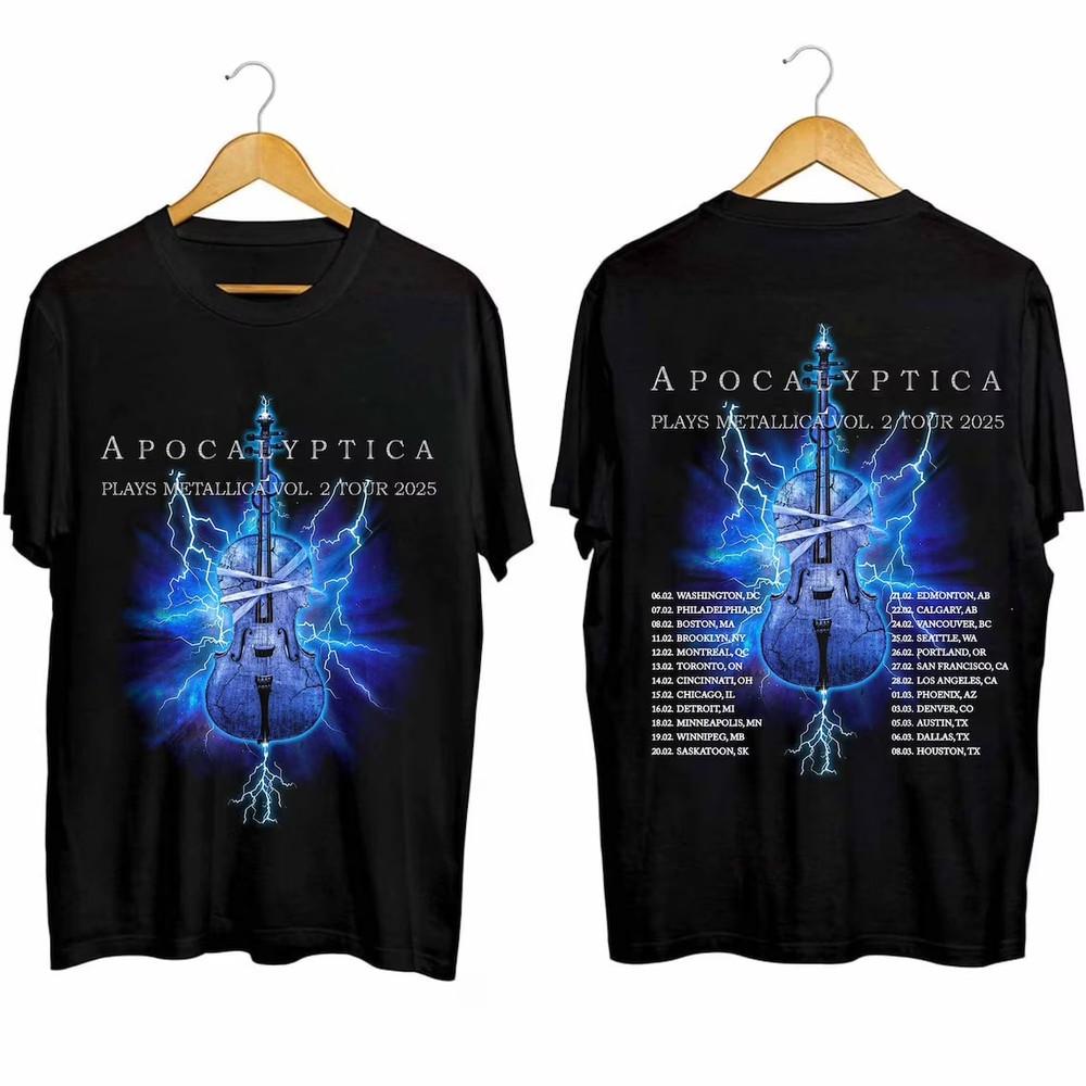 Apocalyptica 2025 Tour T-shirt All size S to 5XL Unisex Cotton MD1204 Unisex T-Shirt M
