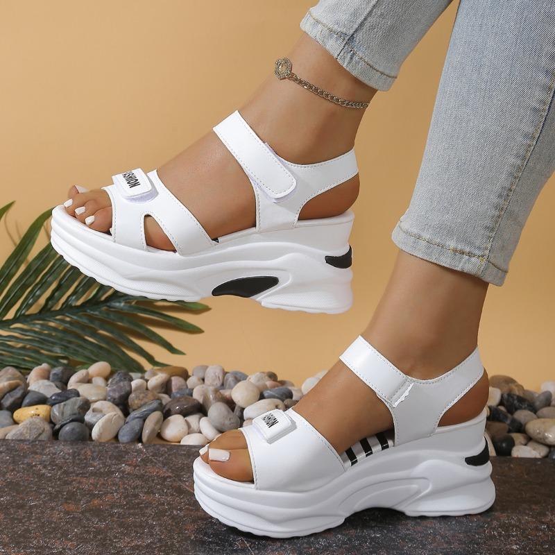 

Wedge heel sports sandals women s summer new student platform muffin shoes Velcro platform sandals 43