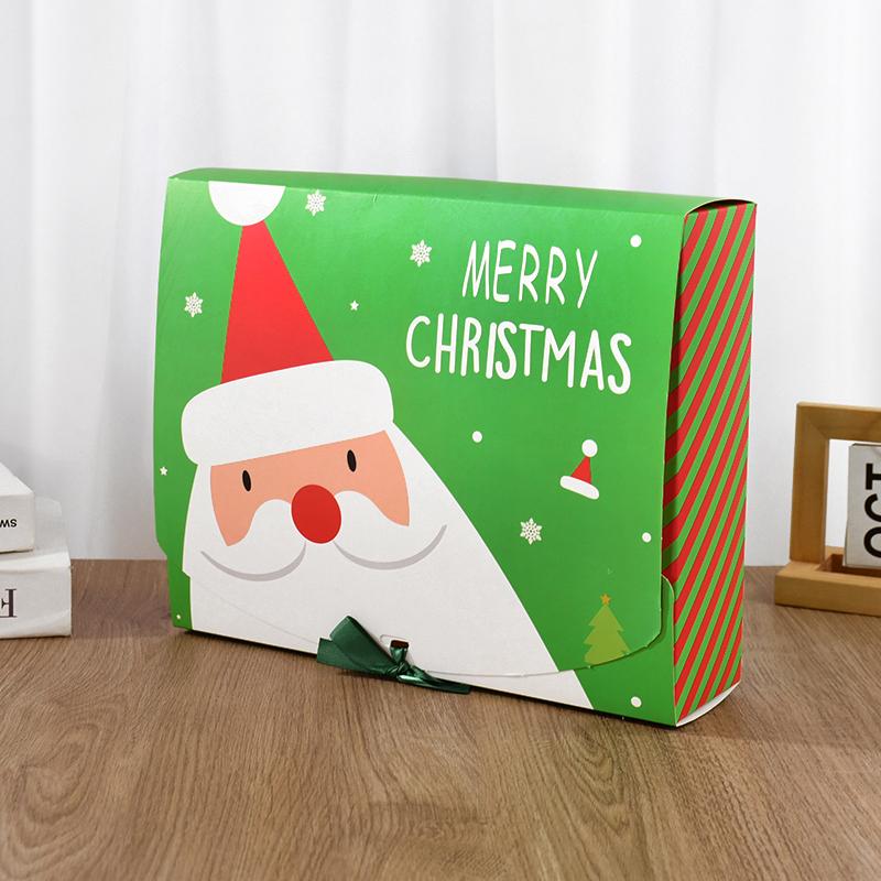 4Pcs Christmas Gift Box Santa Claus Large Cookie Snack Cake Packaging Box Xmas Noel Navidad Kids Gift Home Decor 2025 New Year